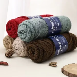 Alpaca Wool Yarn Soft and Comfortable Large Ball Hand Knitted Scarves with Colored Patterns Fancy Yarn for Weaving