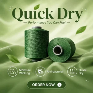 Anti bacterial 34/1 Cotton Like Yarn High Color Fastness Soft Hand Feel Cool Touch Functional Yarn for Textile Weaving