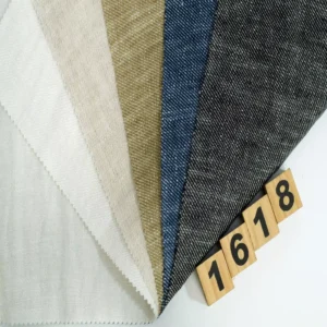 Anti-static 100% Linen Fabric 195gsm 138CM Heavy Woven Denim-like Linen Twill Breathable Fabric for Clothing