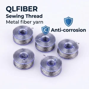 Anti static OE Spun Yarn Model 91*2 100% Stainless Steel Raw Pattern for Touch Screen Gloves Sewing Applications