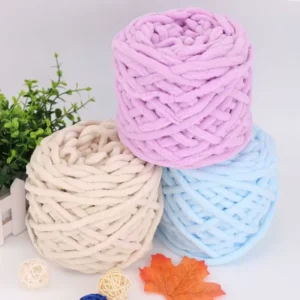 Assorted Super Fancy Smooth 100% Polyester 8mm Chenille Yarn for Crocheting