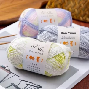 Bamboo Fiber Yarn DIY Knitting Sweaters Kit Handmade Summer for Tencel Linen Stick Needle Crochet Material Dye Cotton Ball