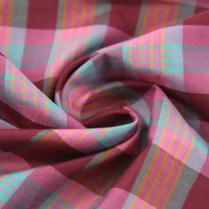Beautiful Comfortable Breathable Fashion Silk Cotton Yarn Dyed Check Fabric Dress Shirt Skirt OCS