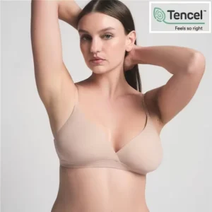 Black Modal Women’s Deep V Neck Bra Comfortable Breathable Buckles Thin Straps for Summer