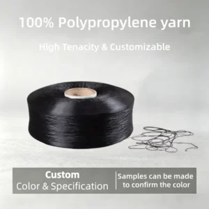 Black Recycle PP Multifilament Yarn High Tenacity 6.0 6.5g den for Knitting Woven Rope