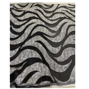 Black Silver Abstract Wave 3D Jacquard Fabric Textured Mixed Brocade Fabric for Designer Dress Blazer Suit Haute Couture DIY