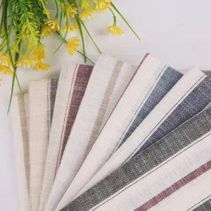 Blended 30% Linen 70% Cotton Fabric Sticky Bamboo Fiber Stripe Vertical Yarn Dyed Fabric Home Textile Women’s Clothing Fabric