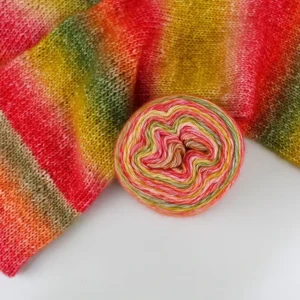 Blended Cake Yarn 60%cotton 30%acrylic 10%wool Color Spun Fancy Yarn for Hand Knitting