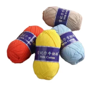 Blended Soft Worsted Baby Knitting Crochet Yarn 5 Strand 100g Ball Milk Cotton Recycled Dyed for Sewing Crafting Fancy