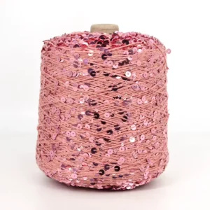 Bojay 3MM+6MM Sequin Yarn 100% Cotton Fancy Yarn for Hand Knitting Weaving Stock Yarn