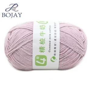 Bojay 4ply Milk Cotton Combed Knitting Yarn Hand Weaving Thread Sweater Scarf Hat DIY Crochet Acrylic Yarn