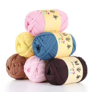 Bojay Free Sample 100g Ball Super Soft Hand Knitting Crochet Handbags 100% Polyester t Shirt Yarn