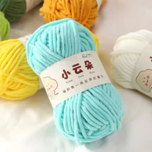 Bojay Little Cloud 50g Chenille Yarn with 3mm Thickness Super Soft 100% Polyester Chenille Yarn with Multiple Colors