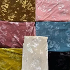 Brand New 92%Polyester 8%Spandex 310Gsm Knitted Plain Colour Gold Foil Velvet Material Super Soft Silk Velvet Fabric