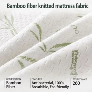 Breathable Waterproof Bamboo Fiber Knitted Jacquard Cool Weft Knitted Jacquard Mattress Fabric for Mattress