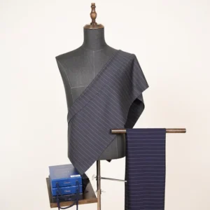 Breathable and Soft 100% Wool Fabric Organic Stripe Worsted Wool Suit Fabric for Men’s Suit Tailored in Italy