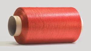 Bright Red 100% Polyester 150D/300D DTY Eco Friendly Core Spun Dyed Yarn Breathablele