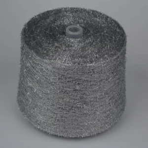 Bulk 1000KG MOQ Oblique Fancy Yarn Silver Polyester Filament for Knitting Weaving Luxury Decor
