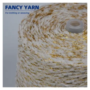 Bulk Shimmery Polyester Dragonfly Fancy Crochet Yarn 1/7Nm 25kg OX-022 Knitting Weaving Home Decor Golden Color