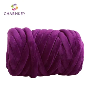 Bulk Soft Chunky Velvet Yarn Hand Knitting Machine Washable Polyester Tube for Weaving