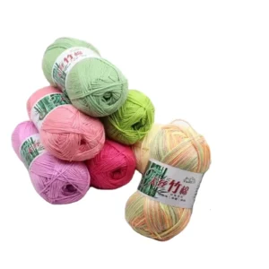 Bulky Multicoloured Organic Bamboo Organic Cotton Blend Dyed Crochet Knitting Yarns