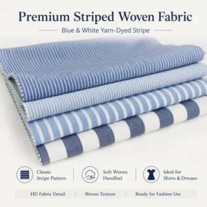 CEDL Factory Customized yarn-dyed Linen Look Stripe Poly Cotton Tc Slub Yarn Dyed Fabric