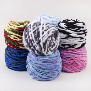 CK5000 8mm 100% Polyester 100g Nm1 0.45 Texturized Space Dyed Soft Chunky Chenille Yarn for Crochet Hand Weaving Embroidery