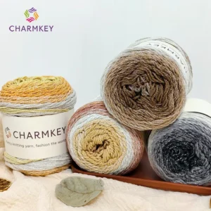 Cake Yarn Rainbow Color Summer Cheese Metallic Yarn Silver Cotton Polyester for Knitting Hand Crochet Yarn