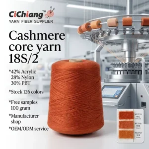 Cashmere Core Yarn ANGORA NYLON Eco Friendly Anti static Dyed Ring Spun Long Hair Knitting Hand Knitting