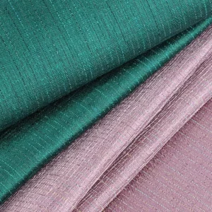 Cationic Metallic Yarn Polyester Colorful Satin Fabric for Summer Dress