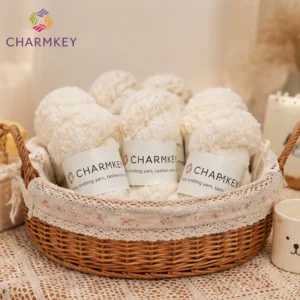 Charmkey 100% Superwash Merino Wool Fluffy Loop Fancy Hank Yarn Soft Skin friendly Hand Knitting Yarn For Sweater Shawl