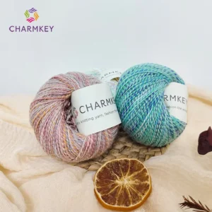 Charmkey Fancy Cotton Acrylic Polyester Blended AB Yarn Strength Strong for Hand Knitting Crochet