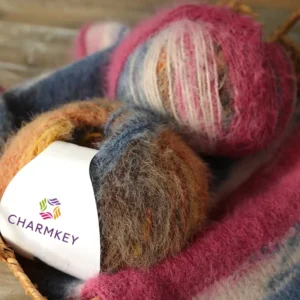 Charmkey Mixed Color Nylon Acrylic Blended Yarn Fancy Wool Yarn for Hand Knitting