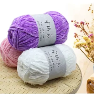Chenille Yarn 5mm Medium Thick High Strength Dyed for Hand Knitting & Crochet Sweater Scarf DIY