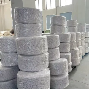China Bleached Raw White 50% Cotton 50% Polyester 8Ply Blended Manufacture Recycled Cotton Mop Yarn