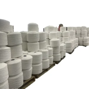 China Eco friendly Bleached Raw White 50% Cotton 50% Polyester Recycled Cotton Mop Yarn