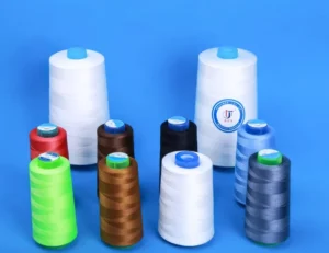 China Factory Supply 40 2 50 2 5000y High Tenacity 100% Polyester Dyed Melange Yarn Sewing Thread for Hoodie