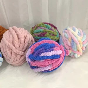 China Factory’s High Tenacity 100% Polyester Spun Dyed Texturized Poy Jumbo Chenille Yarn Anti-Bacteria Soft