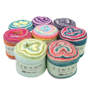 China Gradient Cake Yarn Fancy Knitting Yarn for Crochet Sweater Hat Scarf High Strength Cotton Blended Dyed Pattern