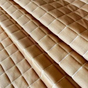 China OEM&ODM Factory New Copper Fibre Jacquard Warp Knitted Organic Stretch Yarn Dyed Mattress Fabric 300g/m Medium Weight