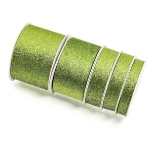 Christmas Home Decor Single Face Satin Ribbon 100% Polyester Sparkle Metallic Glitter Ribbon for Gift Wrapping