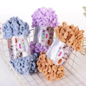 Chunky Loop Yarn Hand Knitting Chunky Chenille Yarn for Hand Knitted Home Throw Pillow Rug Thread