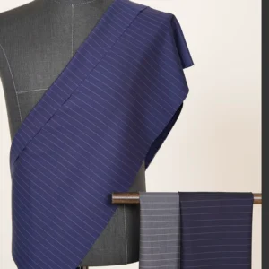 Classic Stripe 100% Wool Fabric Eco-Friendly Organic Worsted Merino Italian Suit Jacket Garment for Men