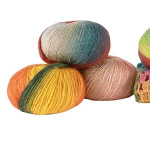 Colorful 100% Merino Wool Fancy Yarn Dyed Super Soft Eco Friendly 50g