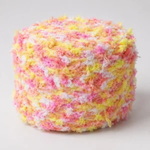 Colorful 100% Polyester Texturized Space Dye Fishtail Fancy Crochet Yarn for Hand Knitting