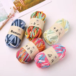 Colorful Dyed 100% Polyester Chenille Yarn Spun Yarn Hand Woven DIY Handbag Line Storage Mat Doll Flat Line Spot
