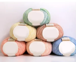 Colorful Dyed Crochet Yarn Hand Knitting Blended Fancy Cotton Yarn for Hat