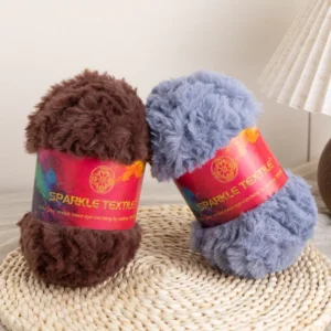 Colorful Faux Mink Velvet Knitting Thread Plush Weaving Yarn Hand Crochet Yarn Fancy Fluffy Faux Mink Fur Yarn Crochet Thread