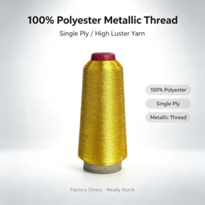 Colorful Mercerized Filament Metallic Embroidery Thread High Tenacity Polyester Metallic