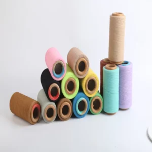 Colorful Regeneration Blend Core Spun Cotton Yarn 20/2 Recycled Polyester Ring Spun for Embroidery Sewing Knitting